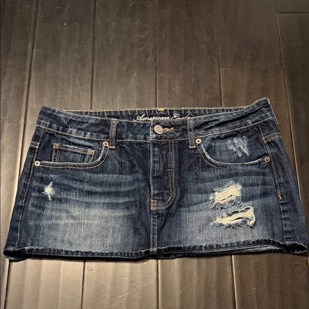 American Eagle Outfitters Distressed Mini Skirt Y2K